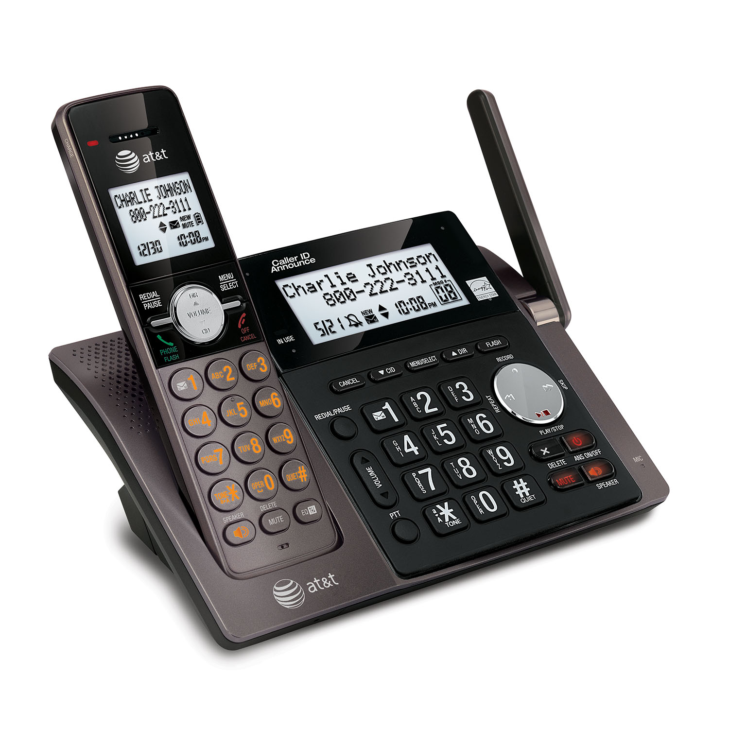 6 handset cordless answering system with caller ID/call waiting - view 2